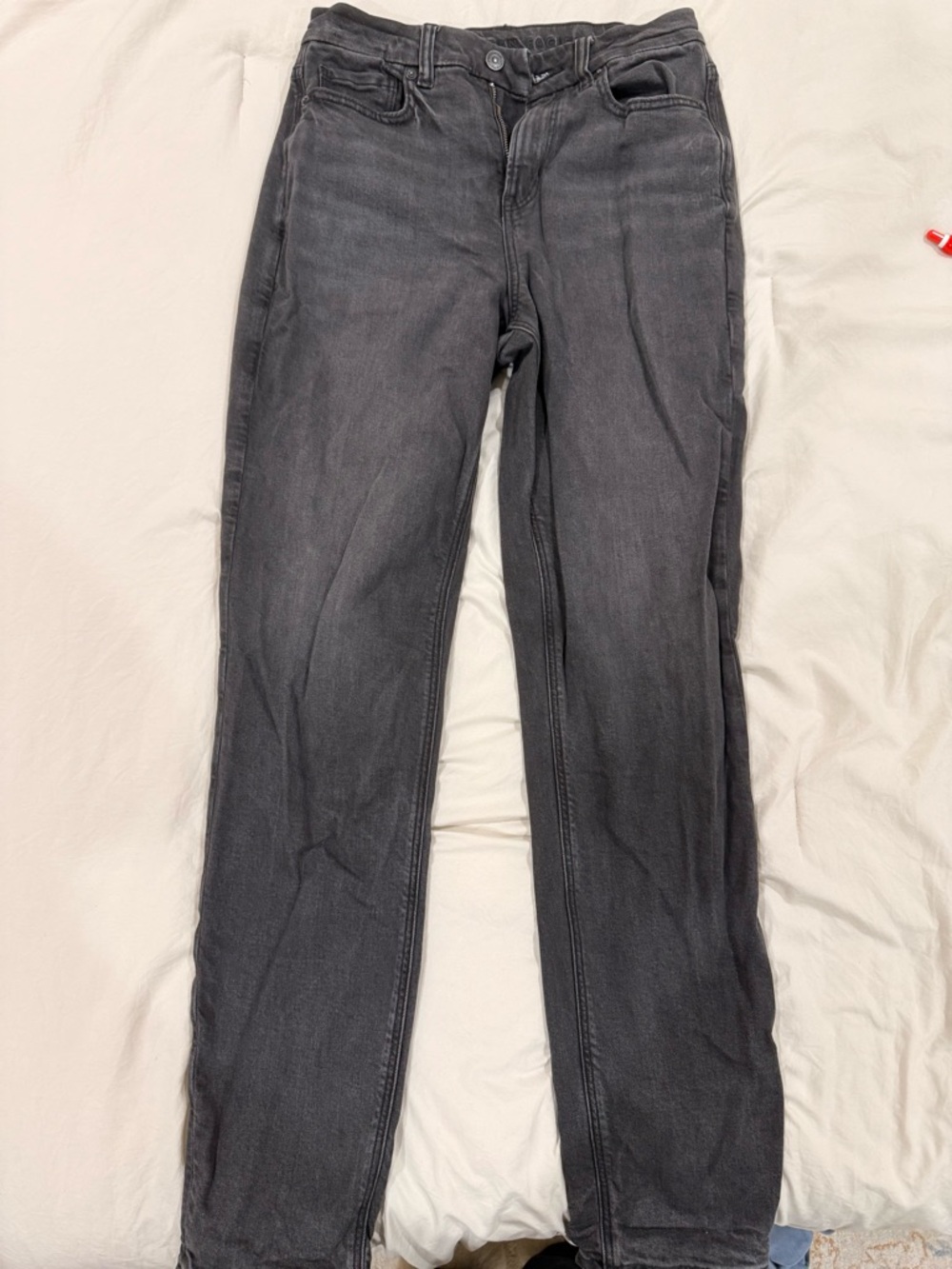 American Eagle Outfitters High-Rise Black/Charcoal Straight Jeans